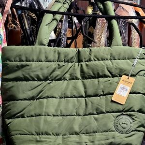 OAK + FORT Olive Quilted Crossbody Bag